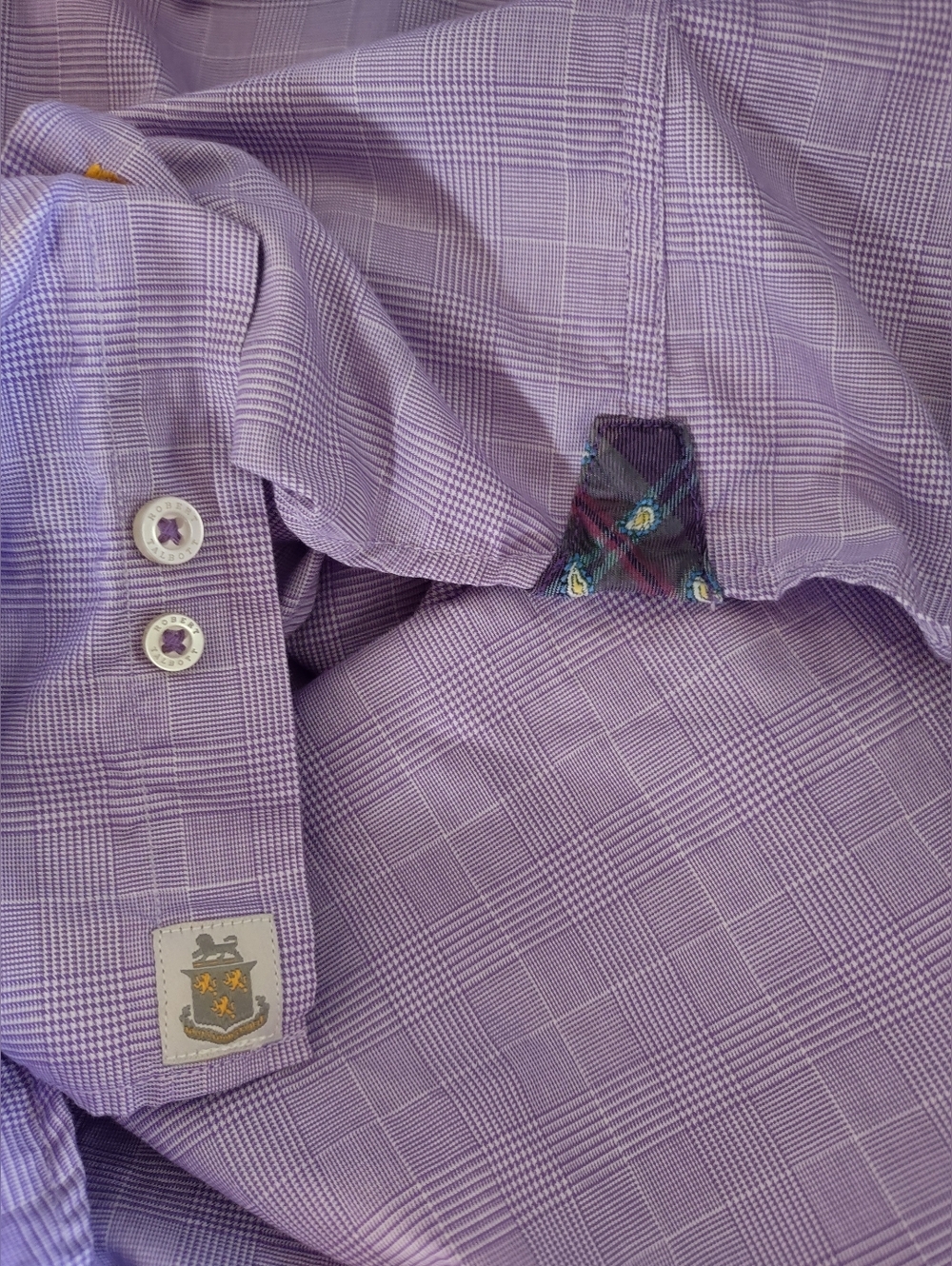 Men's Robert Talbott Lavender Dress Shirt - Picture 5 of 7